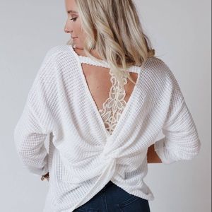 Open Back knit waffle top